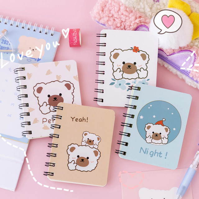 Kawaii Diary Cartoon Coil Notebook A7 Portable Pocket Notepad